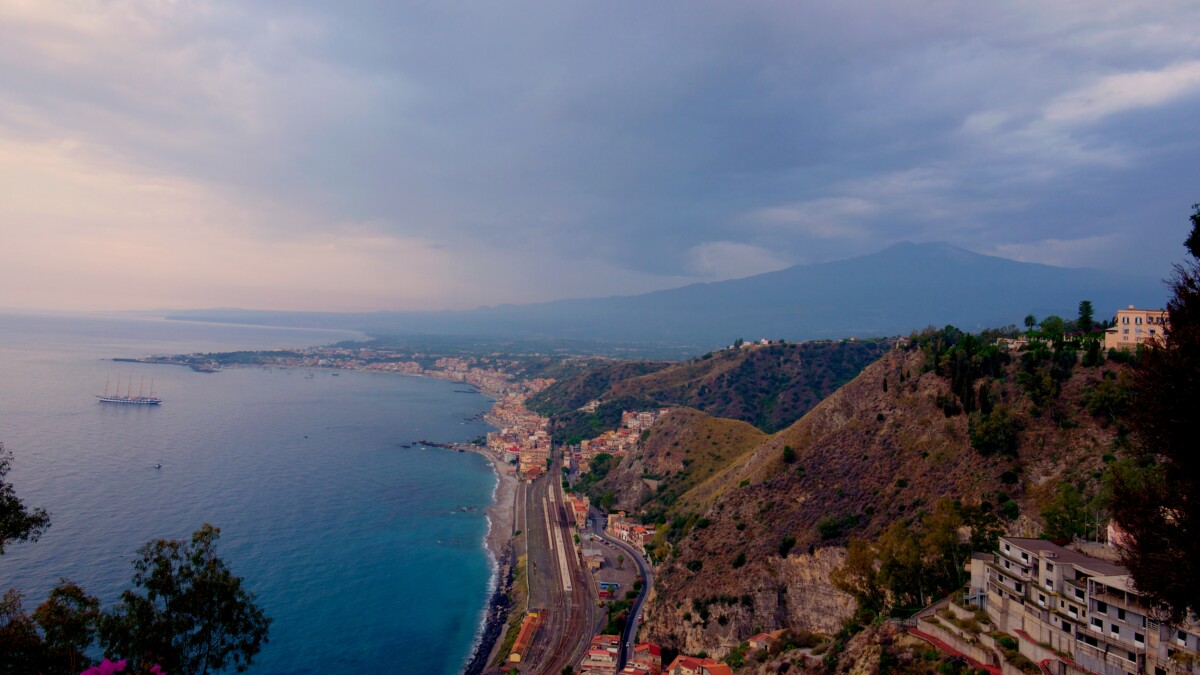 Taormina View of Mt Etna